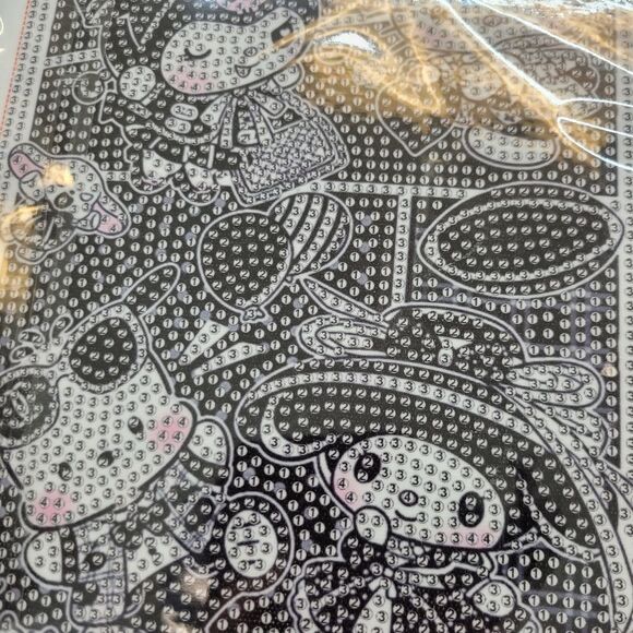 Brand New DIY Hello Kitty Kuromi Black & White Diamond Beads Art With Frame - Picture 3 of 9
